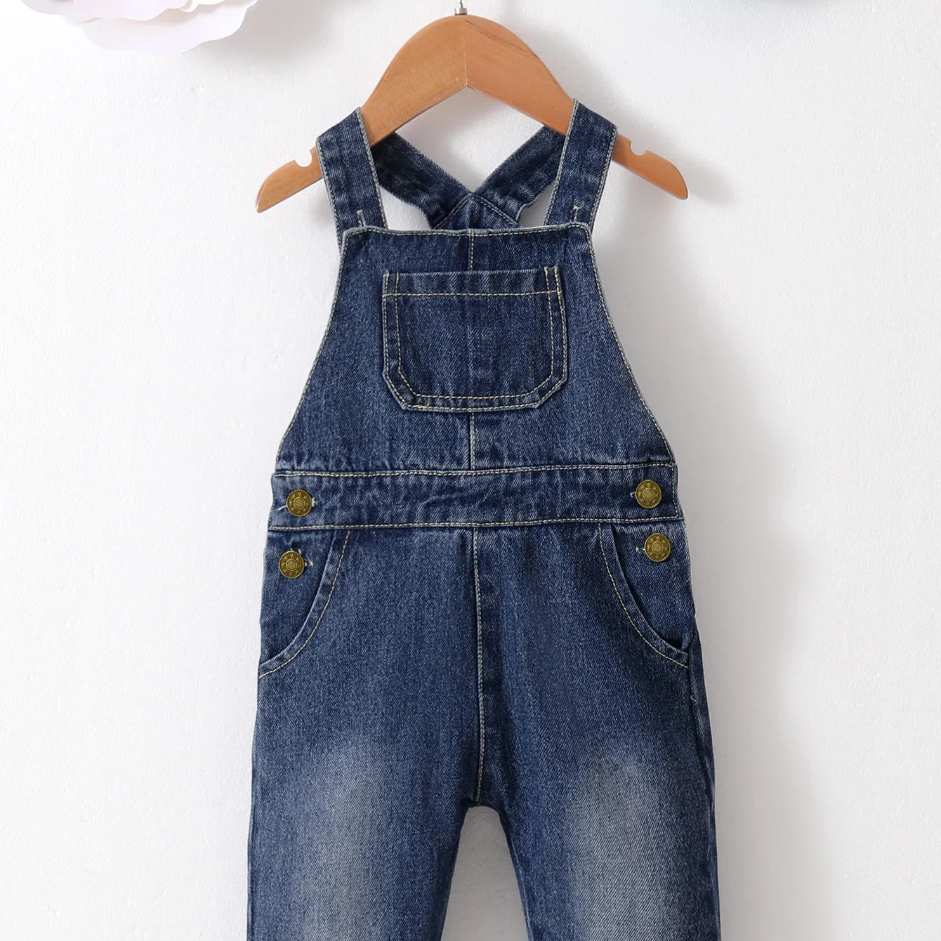 Baby Girls Solid Color Jumpsuits