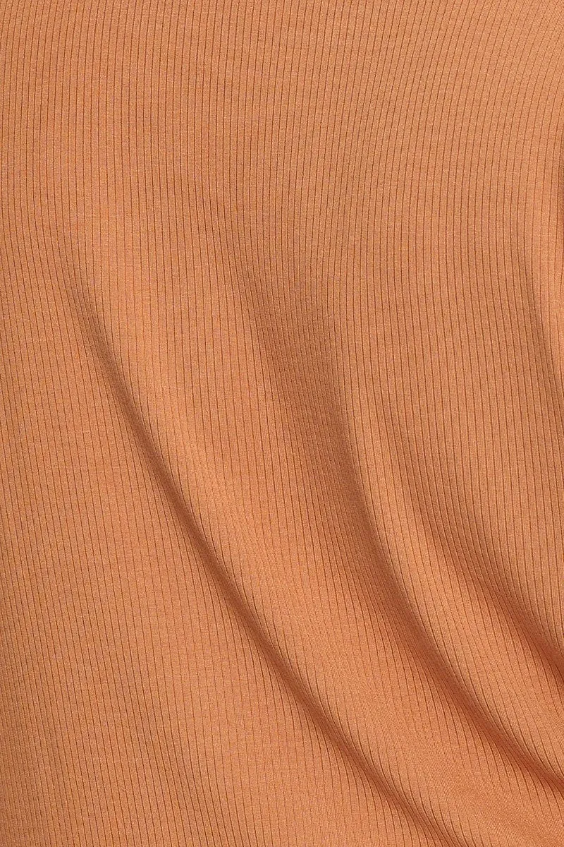 Beige Crop T-Shirt Crew Neck Short Sleeve Semi