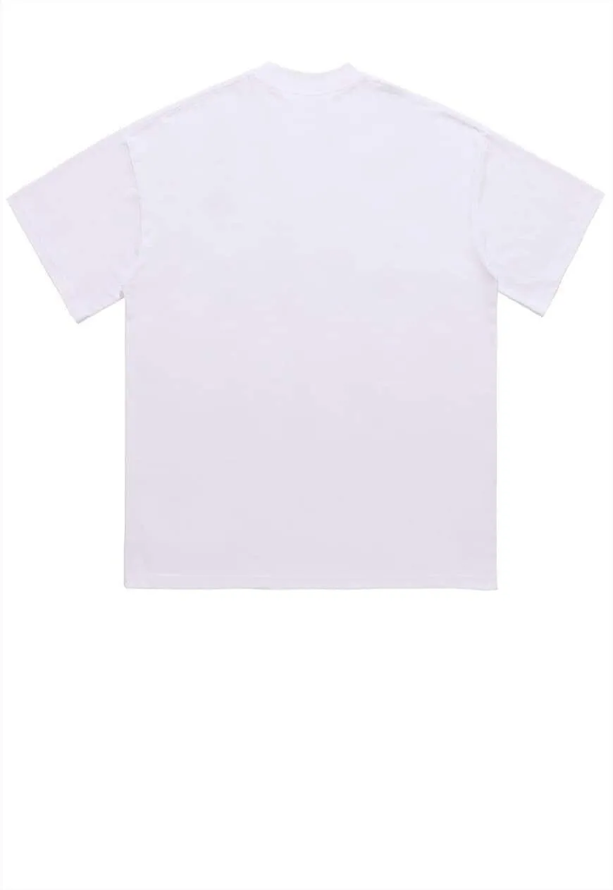 Chair print t-shirt grunge tee retro raver top in white