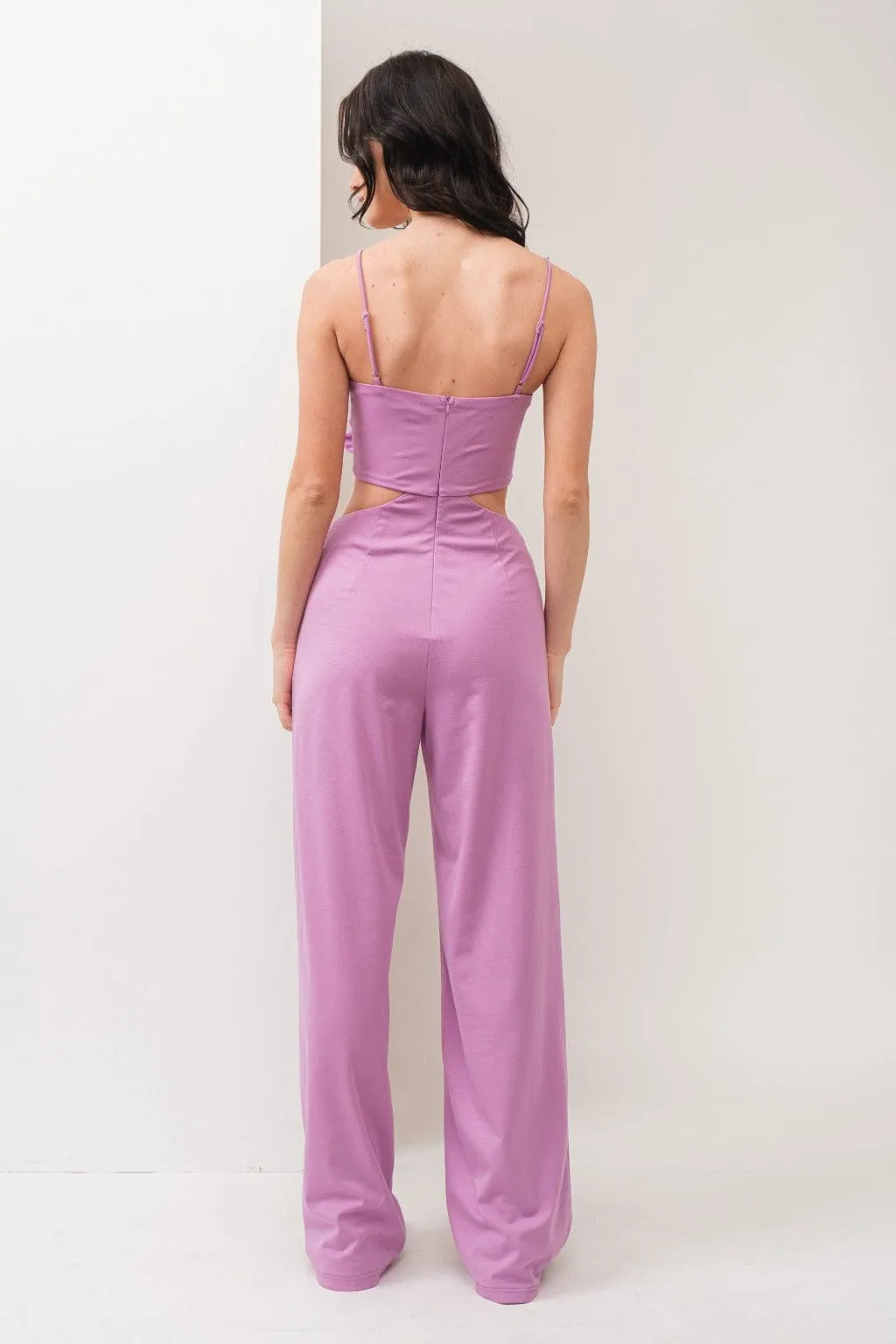 Flower Me Forever Jumpsuit - Pink/Black