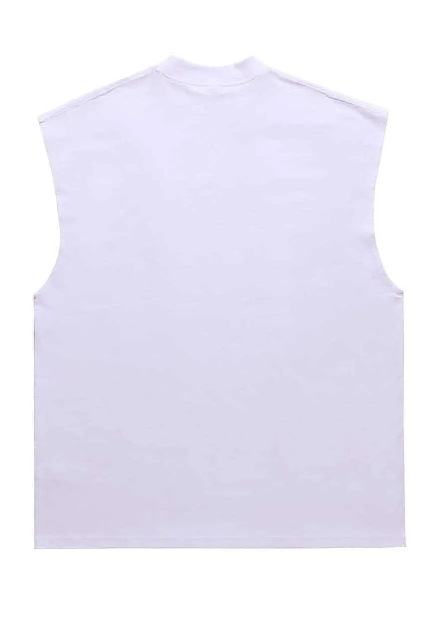 Geometric sleeveless t-shirt grunge tank top surfer vest