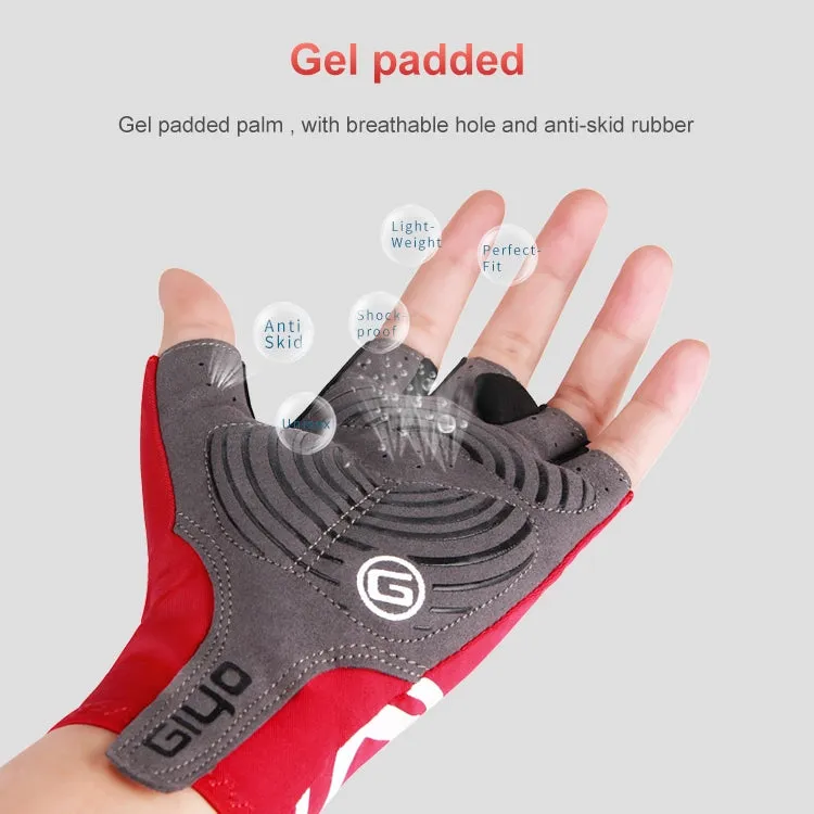 GIYO Outdoor Half-Finger Gloves Mountain Road Bike Cycling Gloves, Size: L(Red)