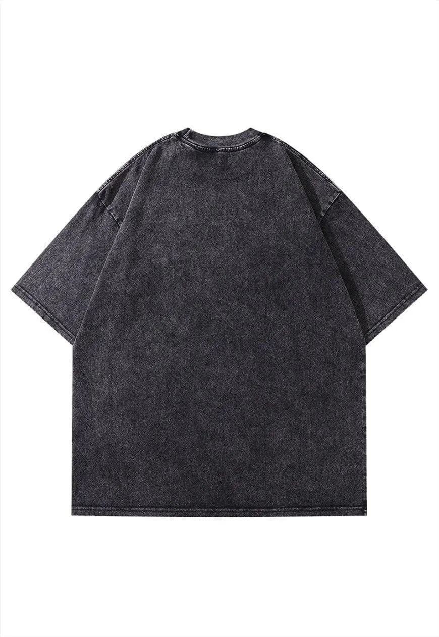 Gothic t-shirt angry wolf tee toxic sports top vintage grey