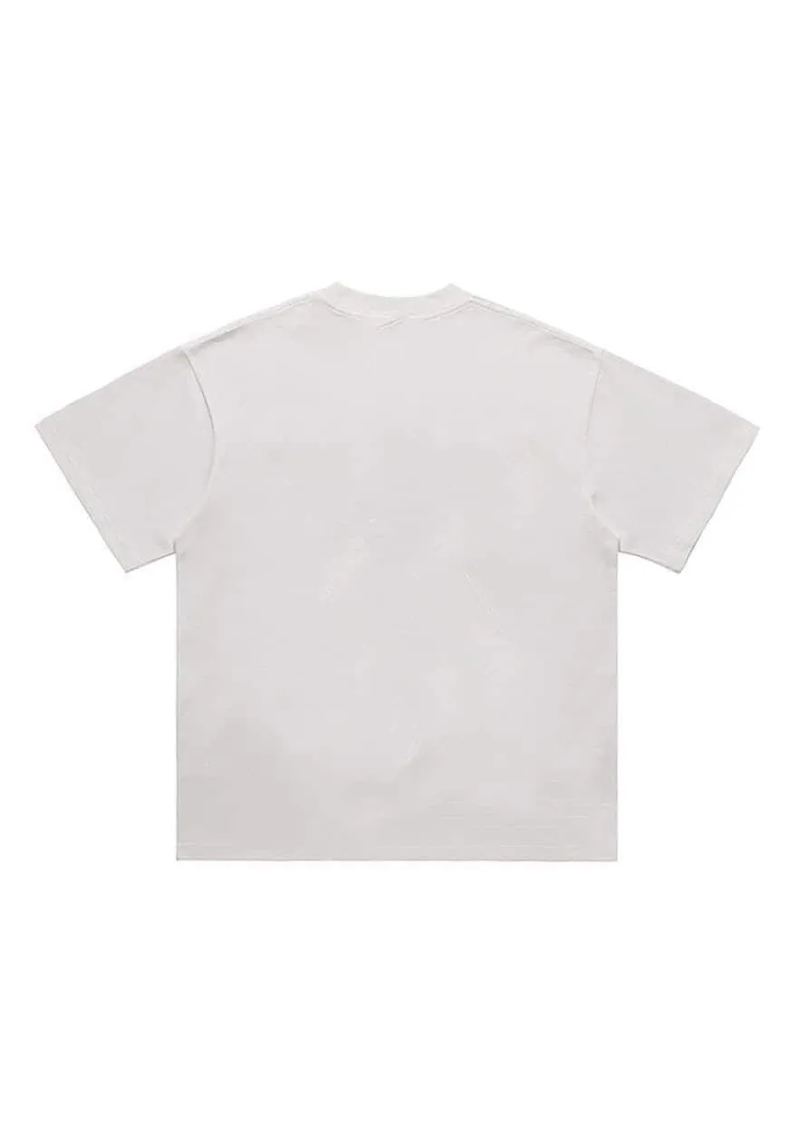 Gothic t-shirt shadow print tee grunge punk top in white