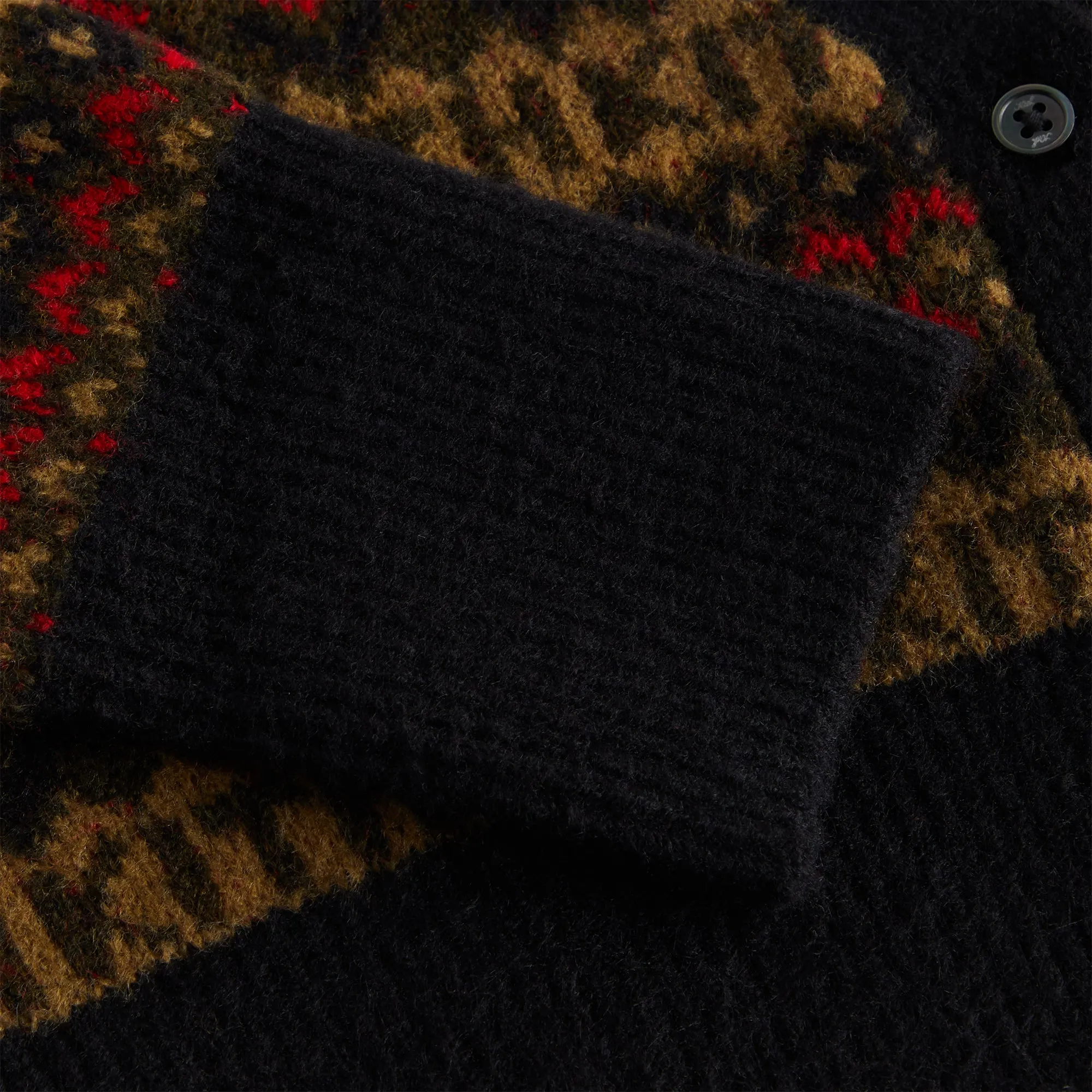 Kith Women Sydney Cropped Logo Fair Isle Cardigan - Black