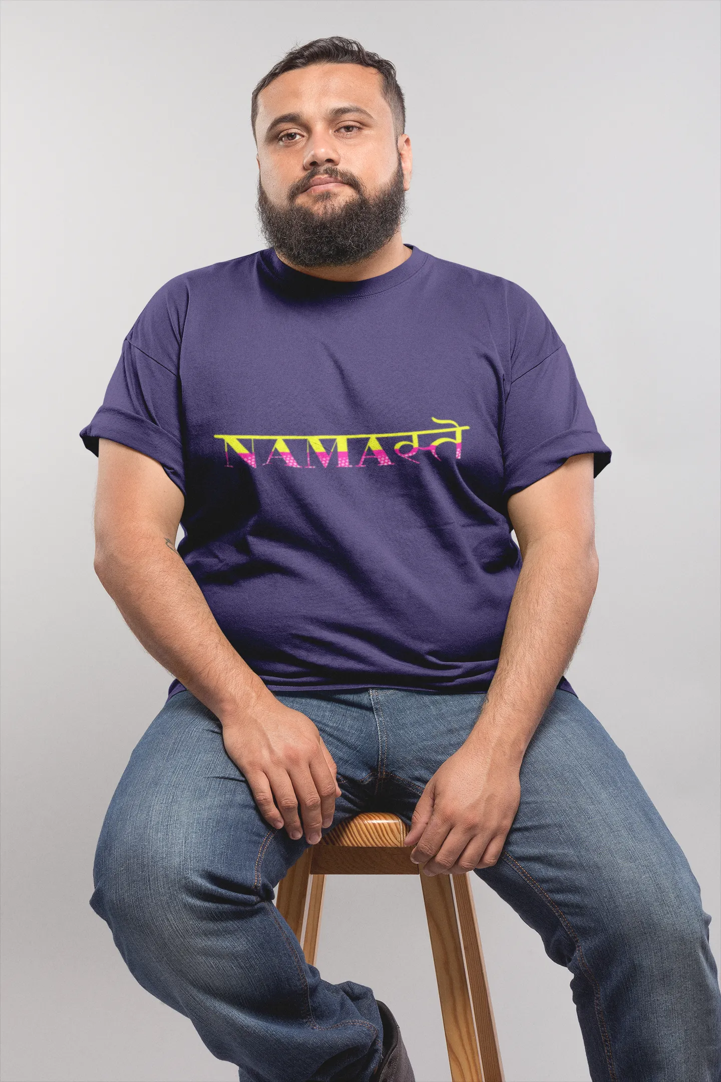 Navyblue Namaste Plus Size T-Shirt