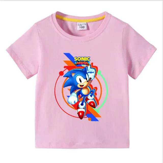 New 2020 Cool Cartoon Sonic T-shirt Kids Summer T Shirt Youth Boys Girls Tshirt Casual Top Tee children's clothing for boy Girl