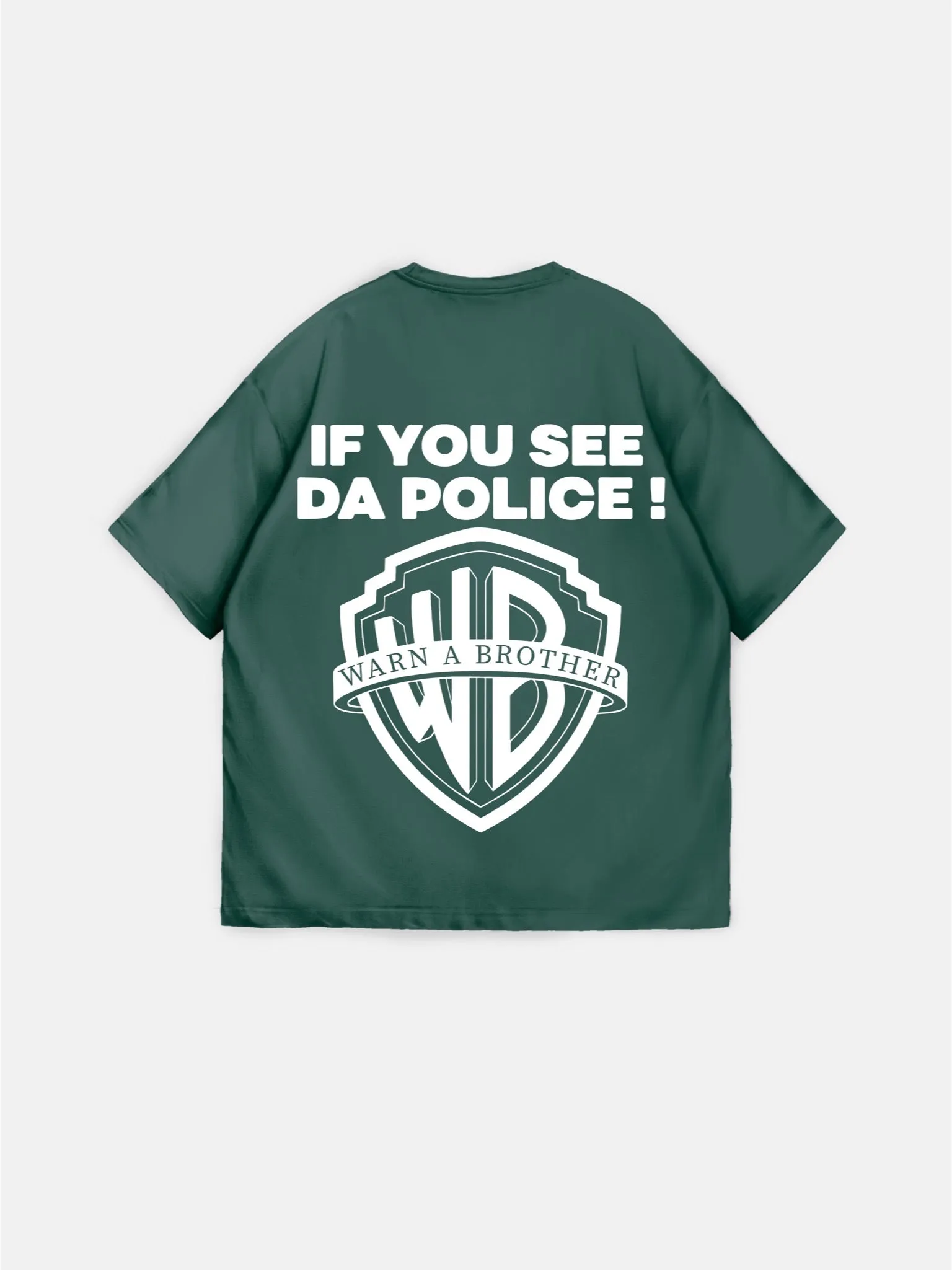 Oversize 'Warn a Brother' T-shirt - Petrol