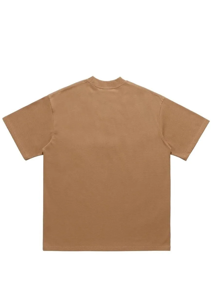 Puppy slogan t-shirt animal print tee grunge top in brown