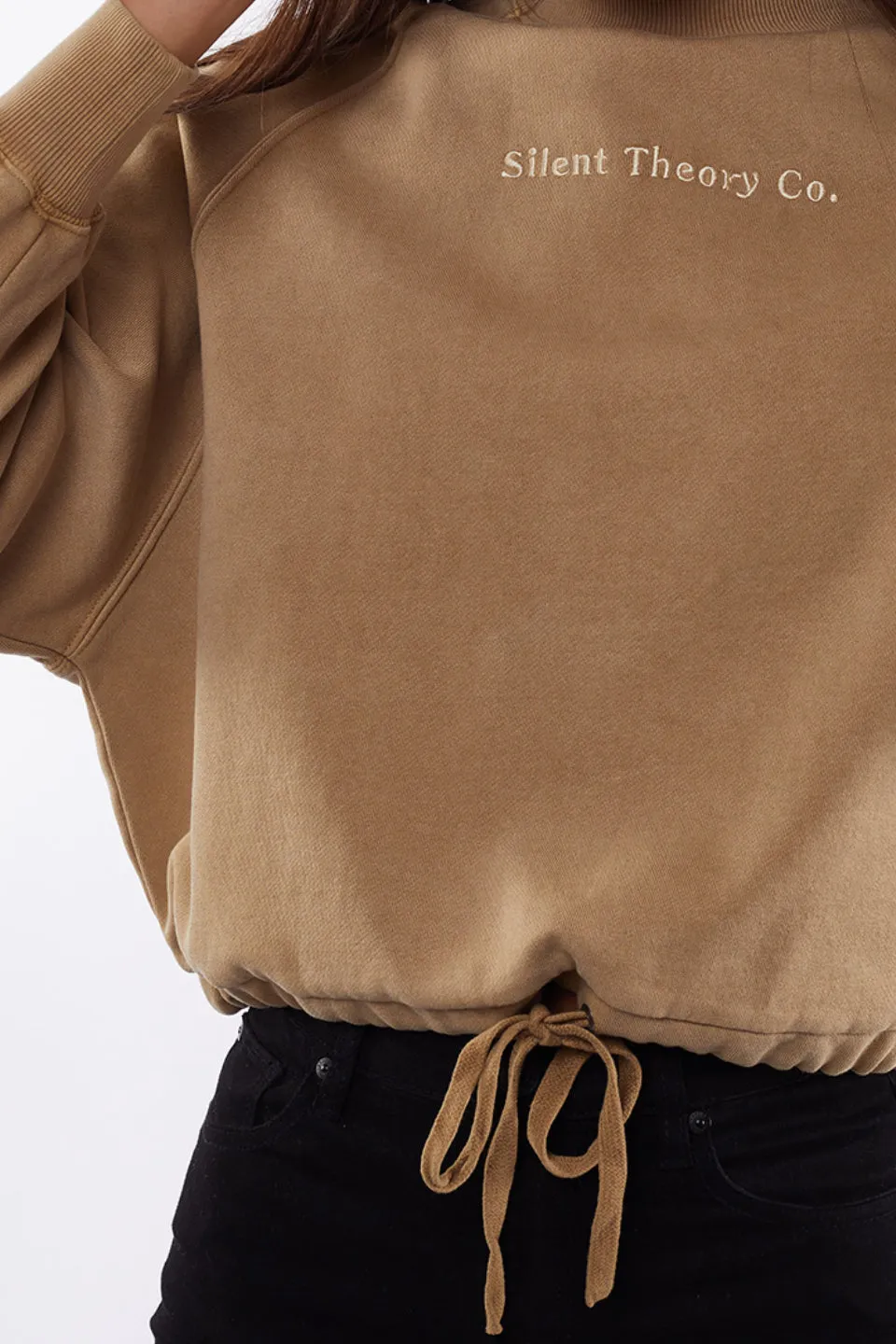 Sleek Brown Logo Drawstring Fleece