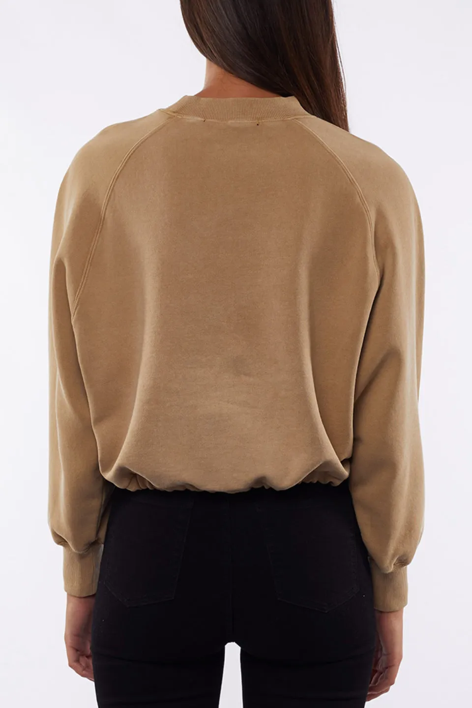 Sleek Brown Logo Drawstring Fleece