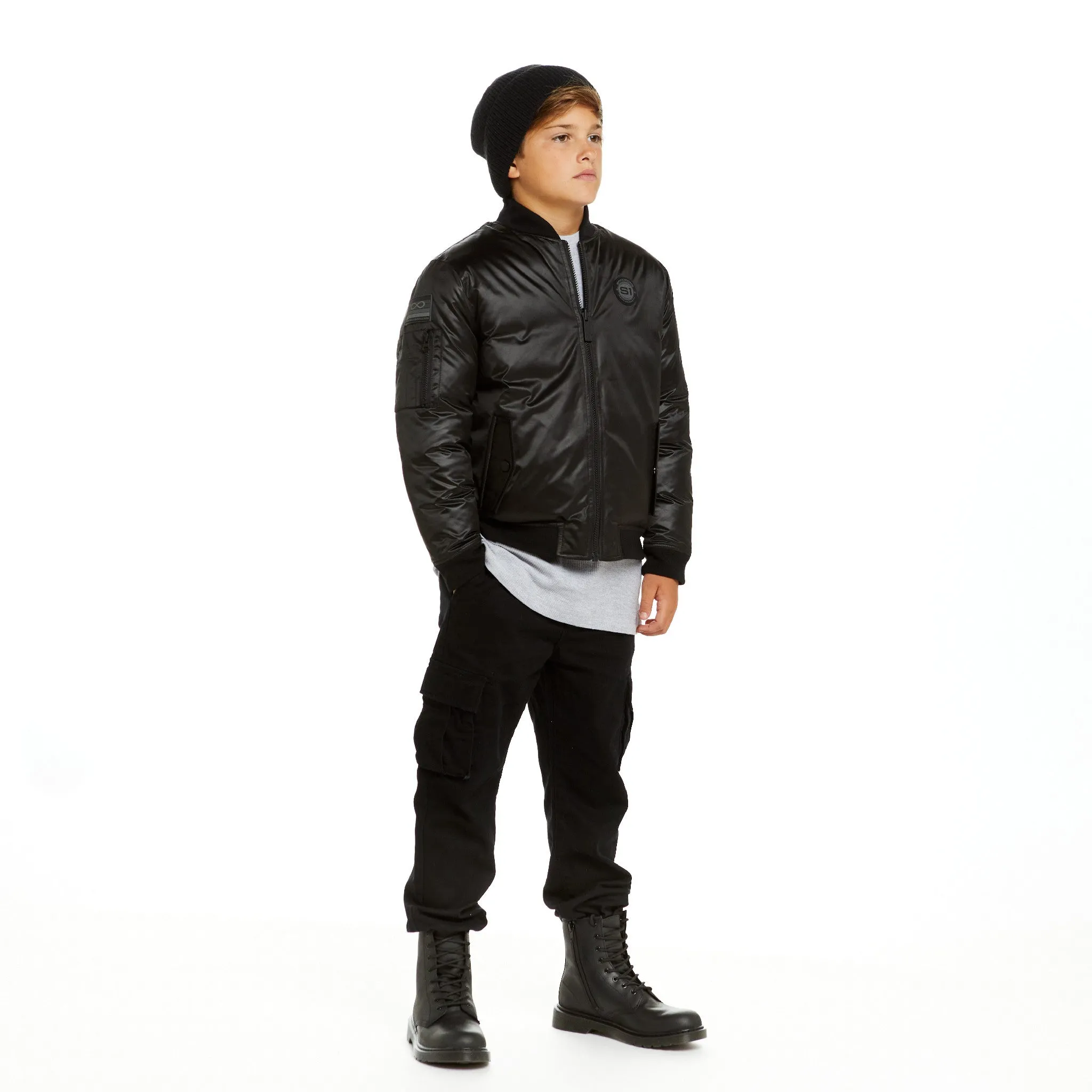 SPACEONE x Andy & Evan | Reversible Bomber Jacket | Deep Space Black