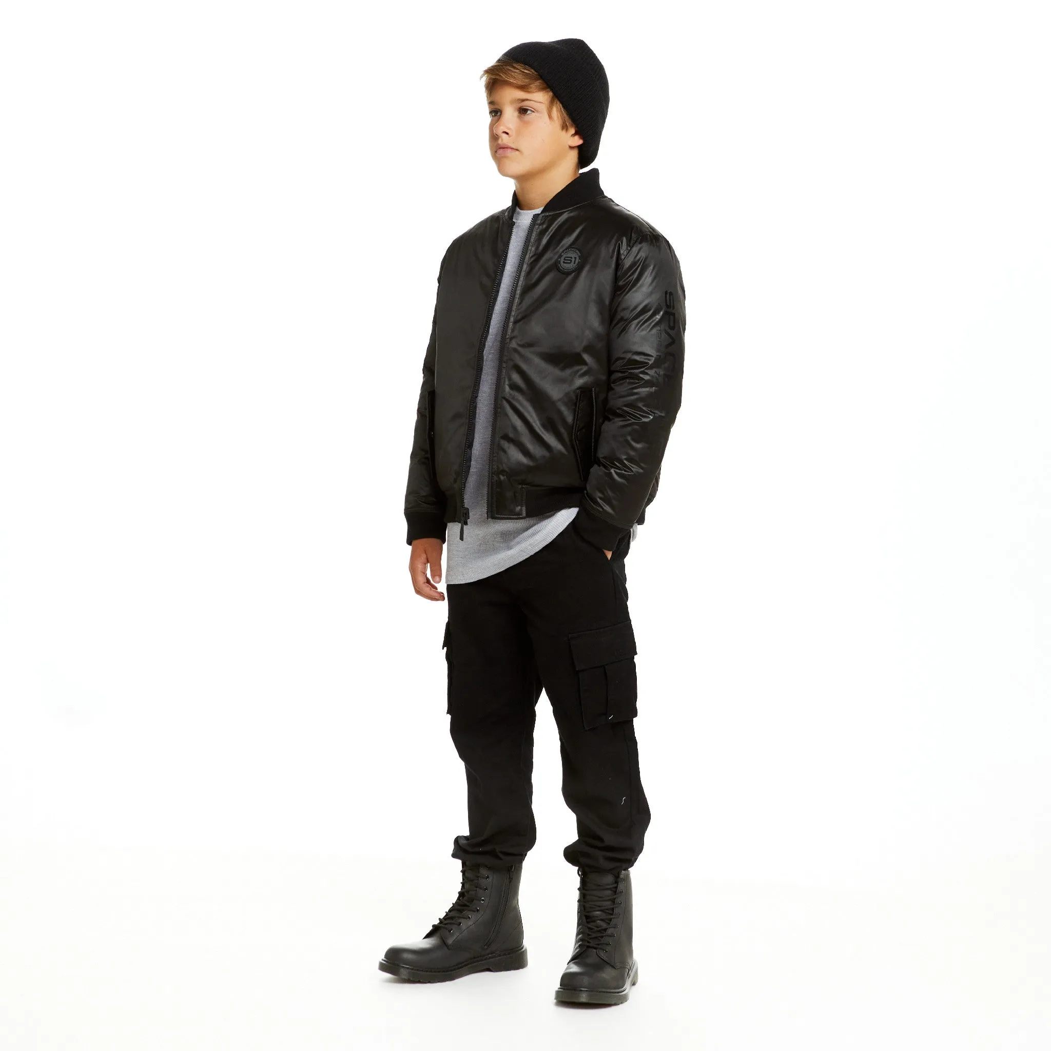 SPACEONE x Andy & Evan | Reversible Bomber Jacket | Deep Space Black