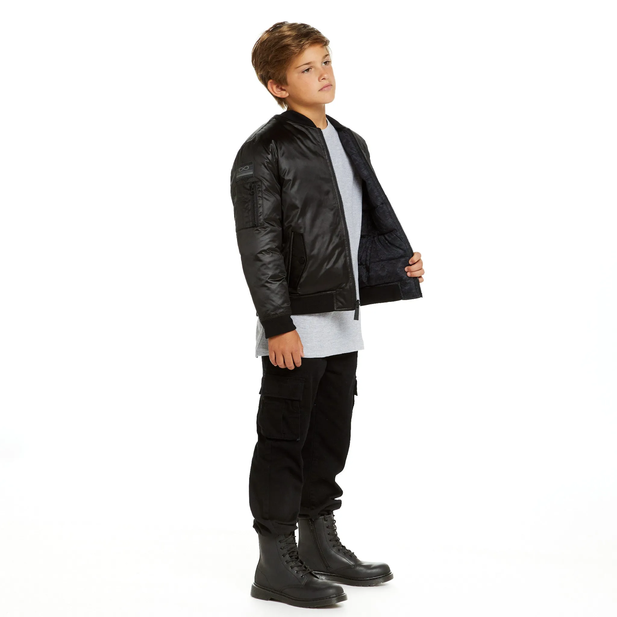 SPACEONE x Andy & Evan | Reversible Bomber Jacket | Deep Space Black