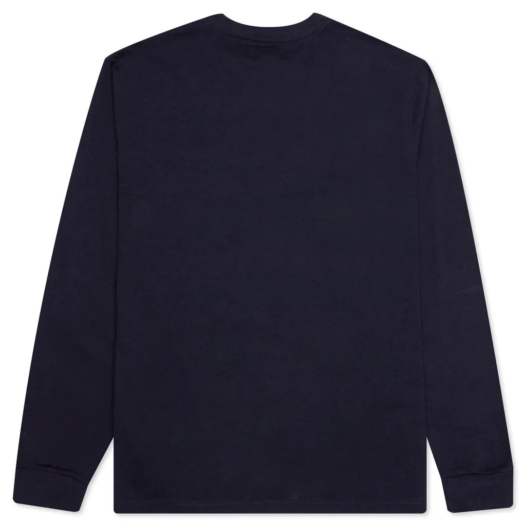 Stock Logo L/S Crew - Navy