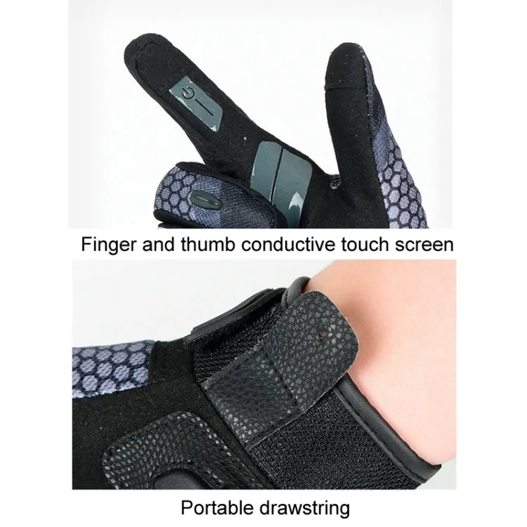 SULAITE Motorcycle Anti-fall Touch Screen Breathable Mesh Cycling Gloves, Size: L(Black Red)