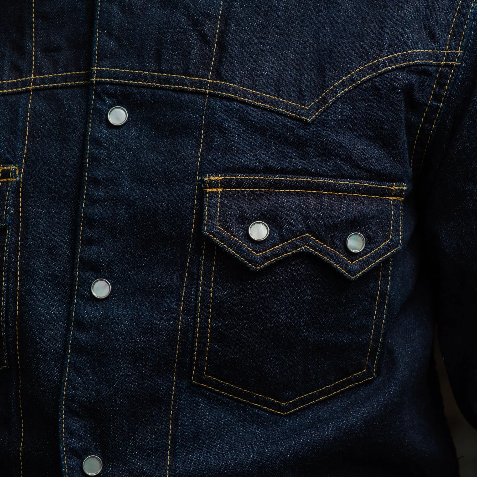 The Flat Head Denim Western Jacket Blue
