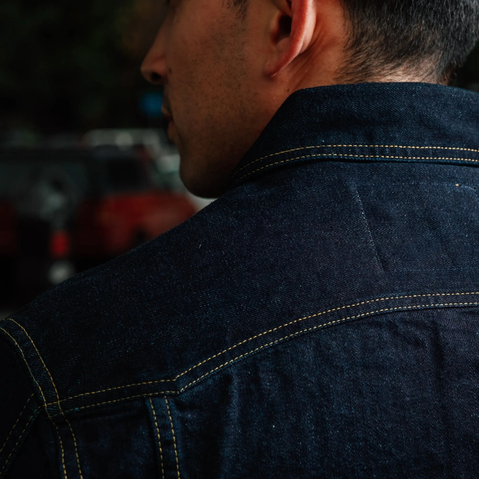The Flat Head Denim Western Jacket Blue