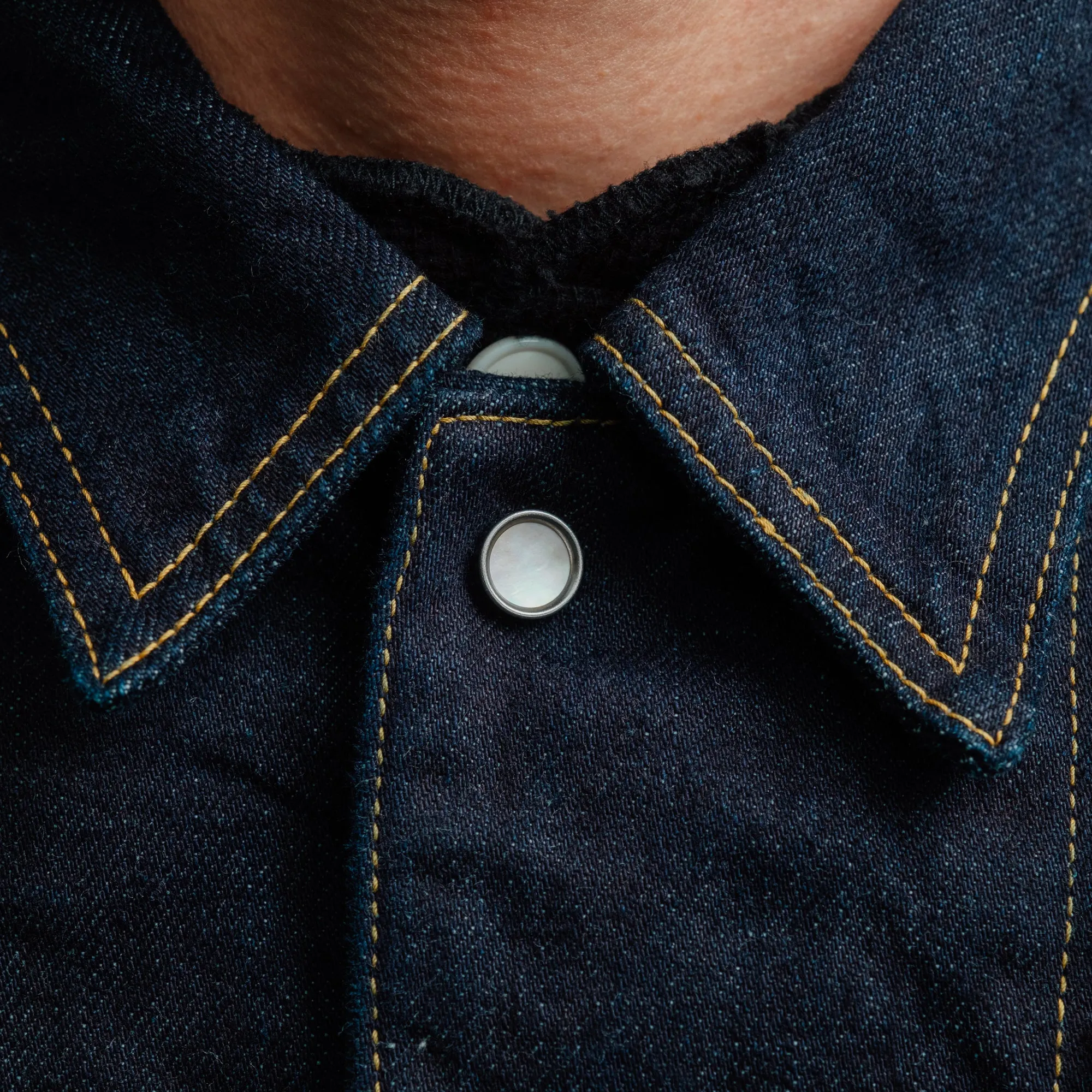 The Flat Head Denim Western Jacket Blue