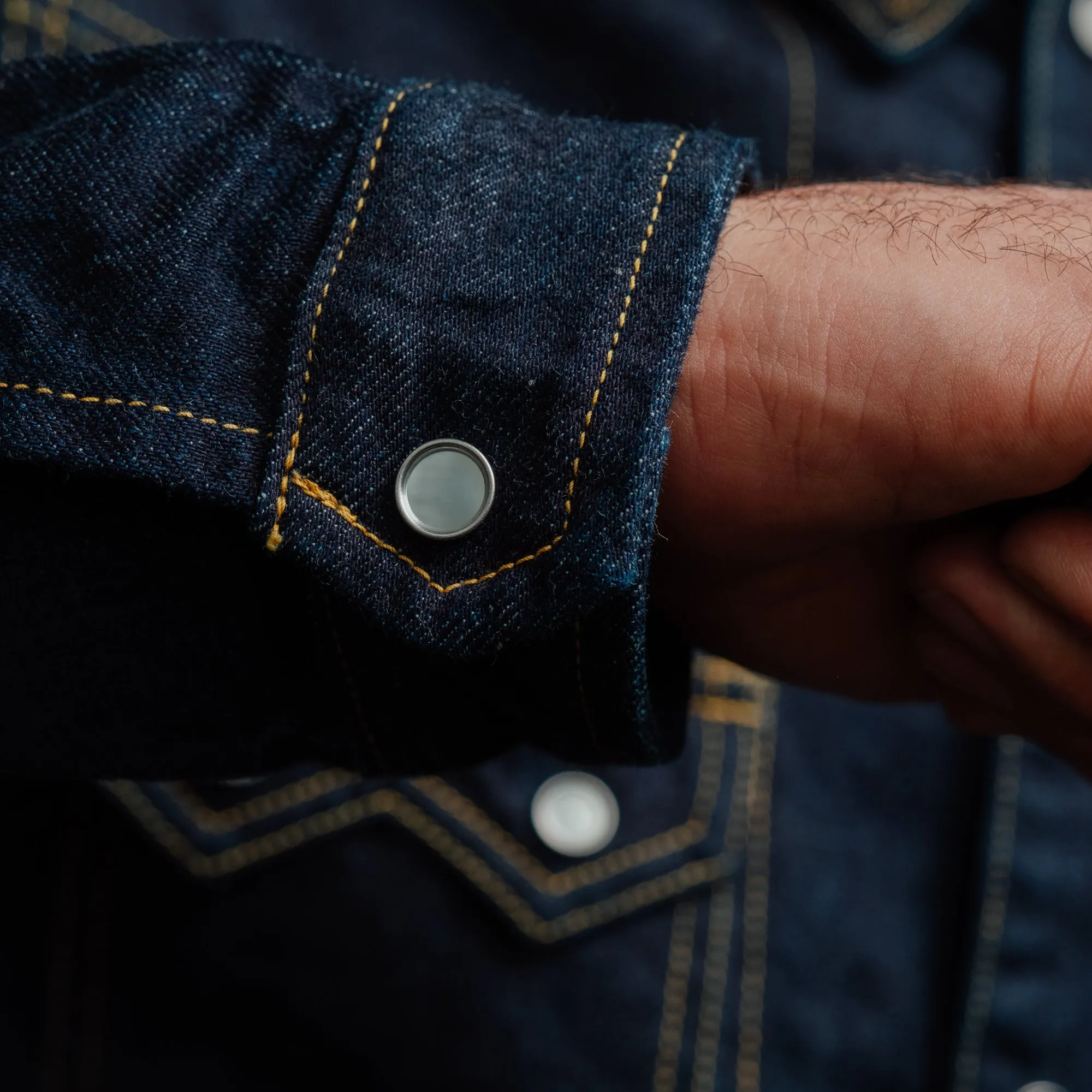 The Flat Head Denim Western Jacket Blue