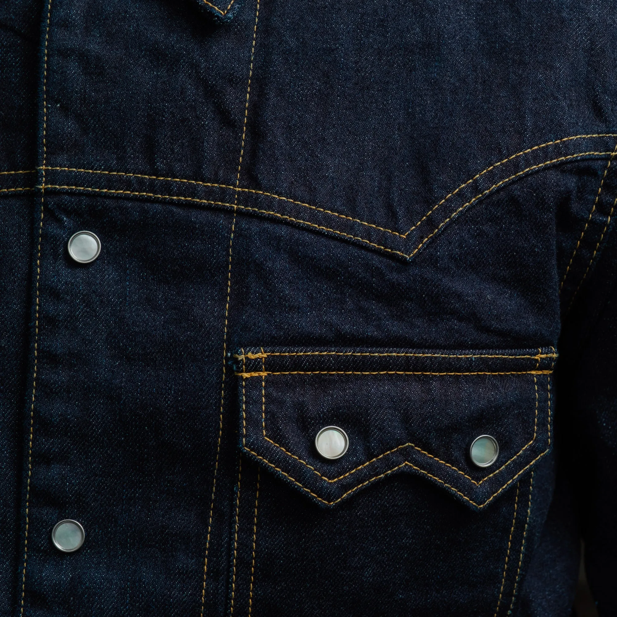 The Flat Head Denim Western Jacket Blue
