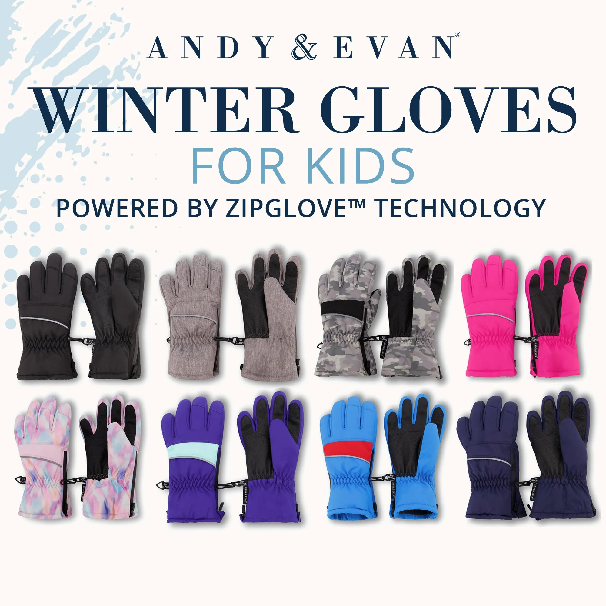 Winter & Ski Glove powered by ZIPGLOVE TECHNOLOGY | Pink Tie-Dye