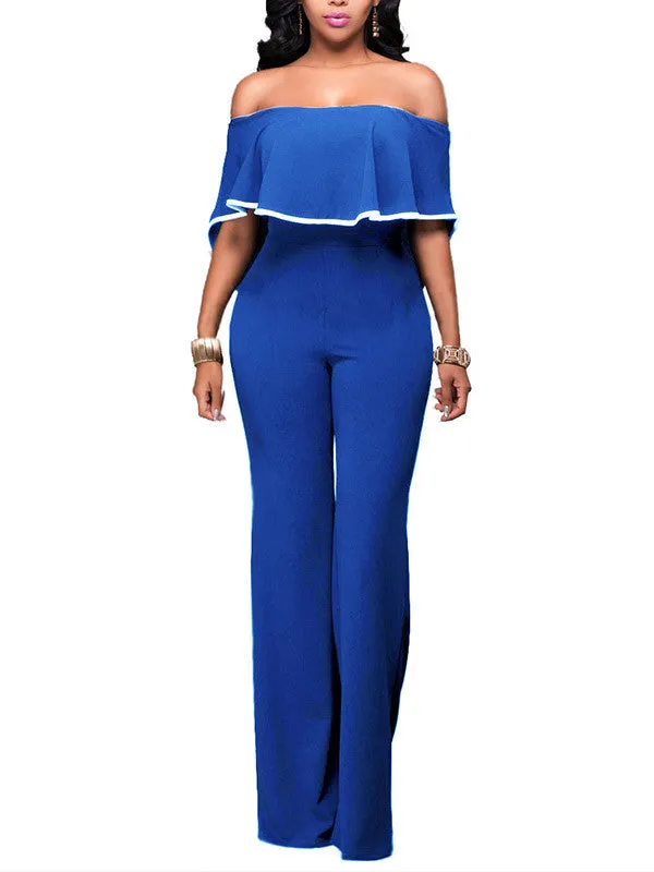 Women Off Shoulder High Waist Jumpsuits Rompers