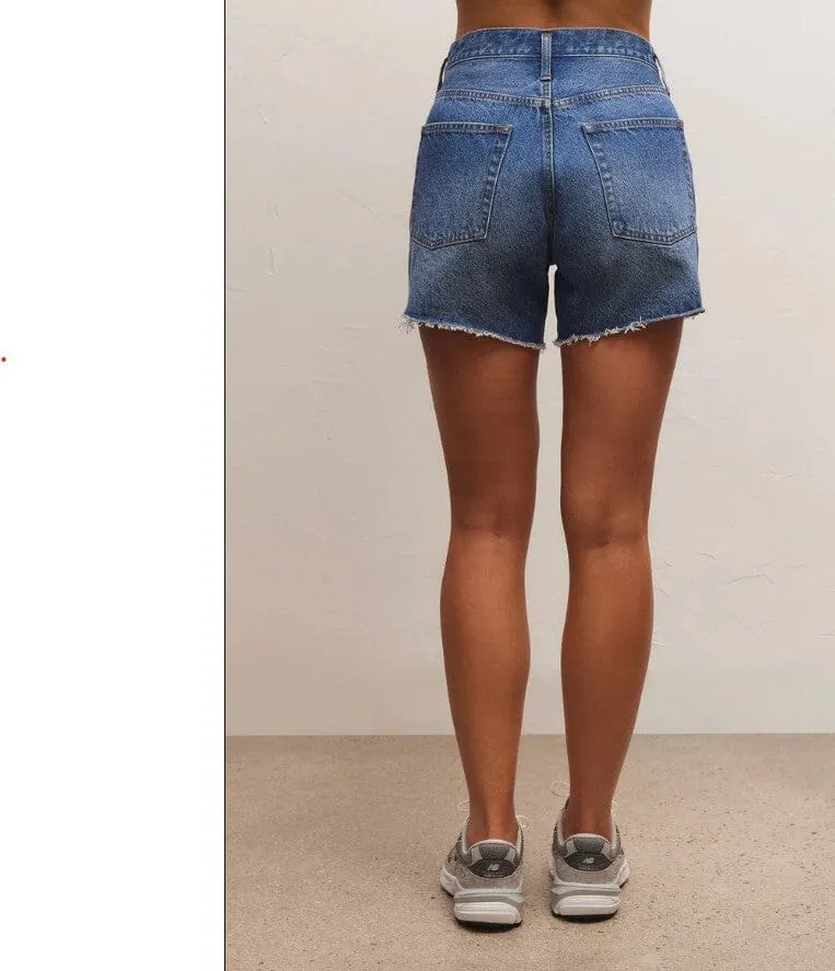 Z Supply Everyday Hi-Rise Denim Shorts in Vintage Indigo